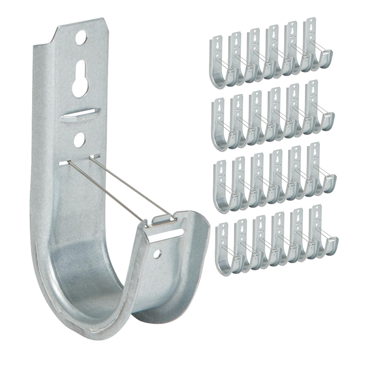 ICC 4-Inch Ceiling J Hook Cable Management Hook, Retainer Clip, 25-Pack