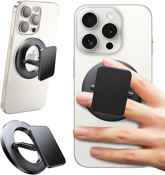 Falatong Dual-Side for Magsafe Phone Grip with Magnetic Phone Stand, Magnet Ring Holder for iPhone 17/16/15/14/13/12 Pro Max Air Series Magsafe Case, Strong Magnetic Car Mount, Gym Phone Holder