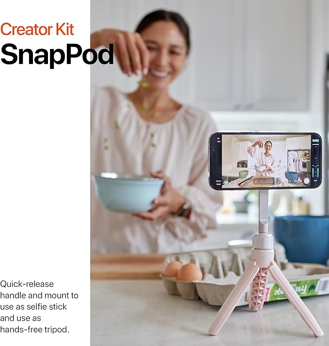 ShiftCam SnapGrip Creator Kit for Content Creators – Includes SnapGrip, SnapLight, Tripod SnapPod – Vlogging Kit for iPhone & Android – Magnetic Mount | Blue Jay