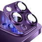 Esanik 2023 Upgrade 2 Pack for iPhone 14 Pro/iPhone 14 Pro Max Camera Lens Protector, Aluminum Alloy Metal matte Case Tempered Glass Camera Screen Cover, Scratch Resistant Case Friendly (Purple)