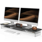 Fenge 42.5" Dual Monitor Stand with Clear Acrylic Legs, Black