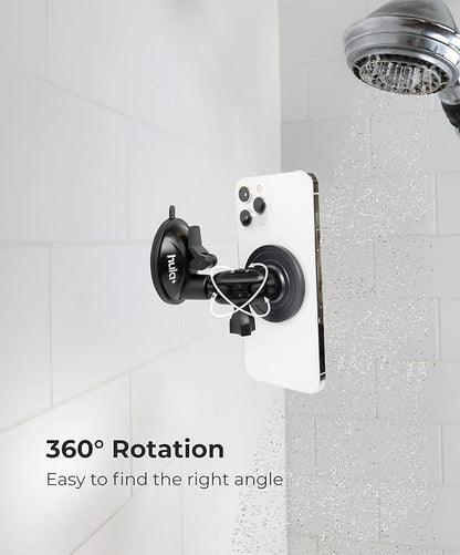 hula+ MagSafe Phone Holder Portable Mount, Reusable Stand for Shower, Mirror, Kitchen, Window, & Bathroom Compatible with MagSafe Adjustable Rotation for Content, TikTok, Movies & Music
