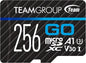 TEAMGROUP GO Card 256GB Micro SDXC UHS-I U3 V30 4K for GoPro & Action Cameras High Speed Flash Memory Card for Outdoor, Sports, 4K Shooting TGUSDX256GU302