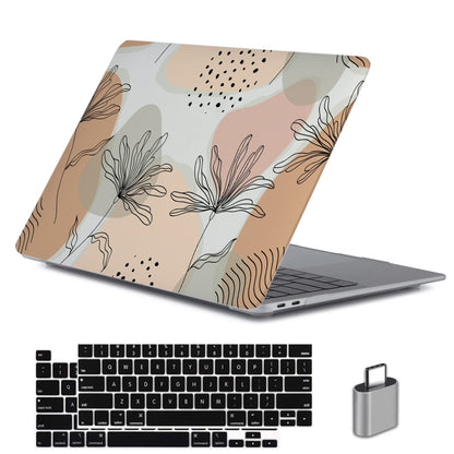 LanBaiLan Compatible for MacBook Pro 13 inch with Touch Bar 2022 2020 2019 2018 2017 2016 Release M1 M2 A2338 A2289 A2251 A2159 A1989 A1706 A1708, Laptop Hard Case & Keyboard Cover, Aesthetic Flower
