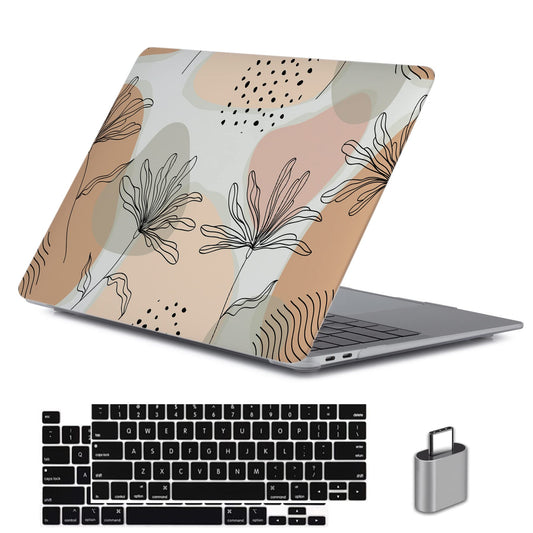 LanBaiLan Compatible for MacBook Pro 13 inch with Touch Bar 2022 2020 2019 2018 2017 2016 Release M1 M2 A2338 A2289 A2251 A2159 A1989 A1706 A1708, Laptop Hard Case & Keyboard Cover, Aesthetic Flower