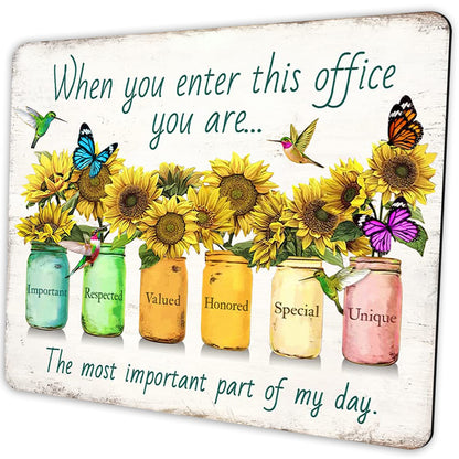 SHALYSONG Sunflower Office Quotes Mouse Pad, 9.5"x7.9" Non-Slip Mousepad
