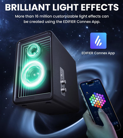 Edifier QR65 RGB Light Desktop Active Monitor, 70W RMS, Hi-Res Audio, Black