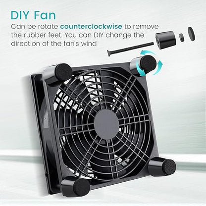 Wathai Cooling Case Fan for Receiver DVR Xbox TV Box Router 120mm x 25mm 5V USB Power