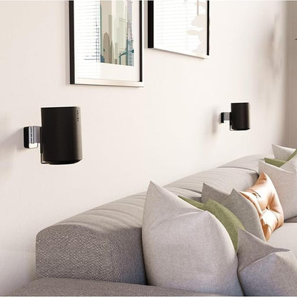 Vogel's SWM 4111 Speaker Wall Bracket for Sonos ERA 100, Max. 11 lbs (5 kg), Tiltable -30º/+30º, Swivels up to 70º (Left/Right), Black, 1 Bracket