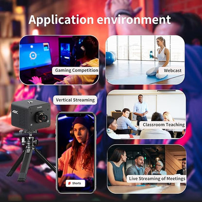4K Native NDI|HX3 POV Box Camera PoE, Simultaneously HDMI & SDI Output, RTSP/RTMP(s)/SRT, Standalone Live Streaming to YouTube/Facebook/Twitch for Webcast, Meeting, Teaching & Gaming (M12 AF)