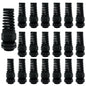 LeMotech 5Pcs NPT 1/2" IP68 Waterproof Cable Gland Flex Spiral Strain Relief Black Nylon Joint with Gaskets for 6-12mm Wire Thread