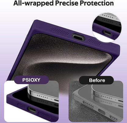Designed for iPhone 15 Pro Max Case Compatible with Magsafe Cover Camera Lens Protector Military Grade Protection Shockproof Soft TPU Slim Magnetic Phone Case for iPhone 15 Pro Max Dark Purple