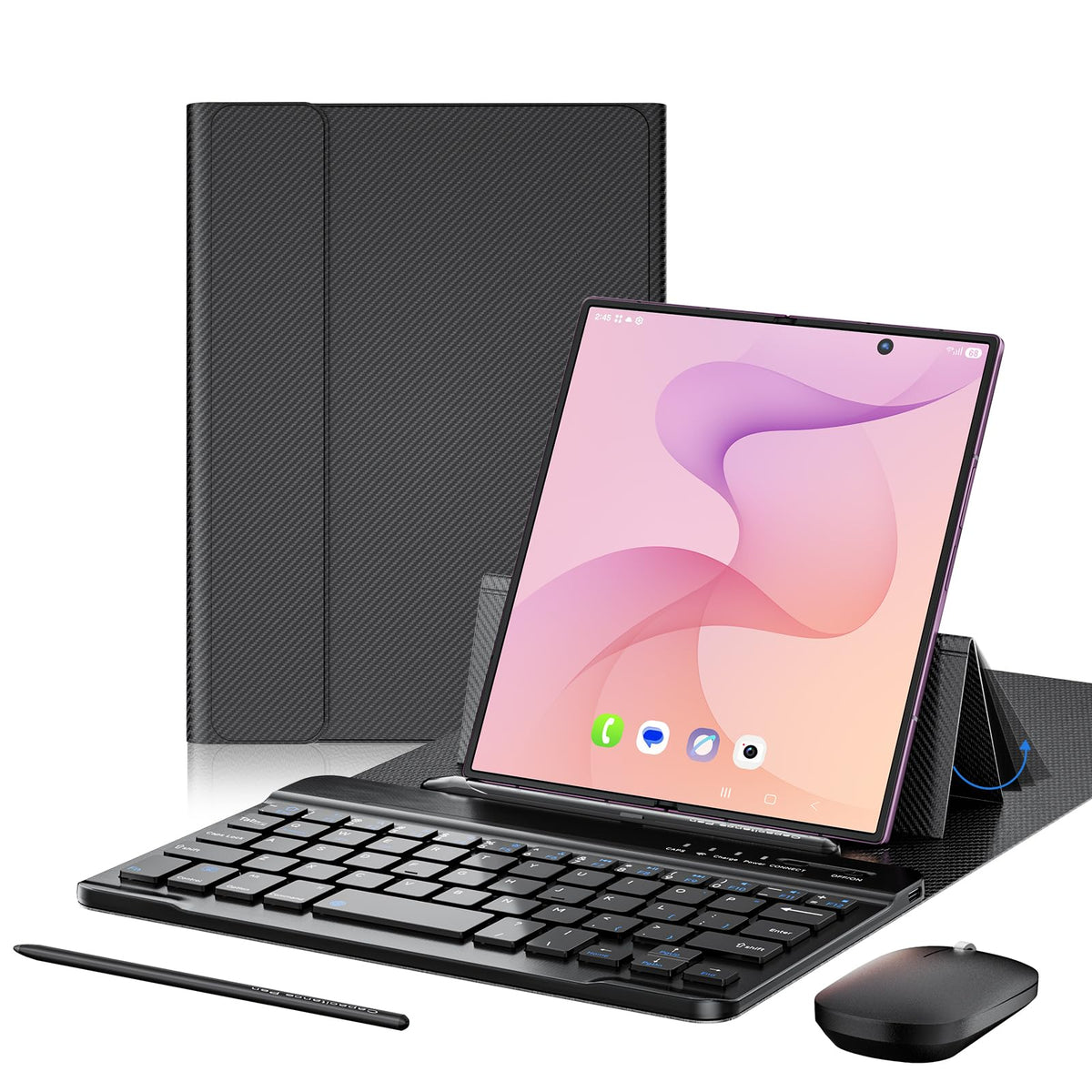 4-in-1 Mini Wireless Keyboard Case for Galaxy Z Fold 8 Ultra/Z Fold 8/7/6/5