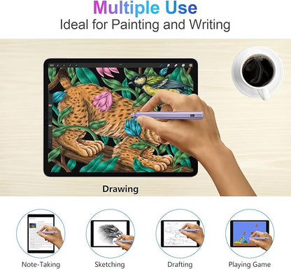 Stylus Pen for iPad 2018-2023 with Palm Rejection, Active Pencil for iPad 10th/9th/8th/7th/6th Generation, for iPad Pro 11/12.9 inch, for iPad Air 5th/4th/3th Gen, for iPad Mini 6th/5th Gen(Purple)