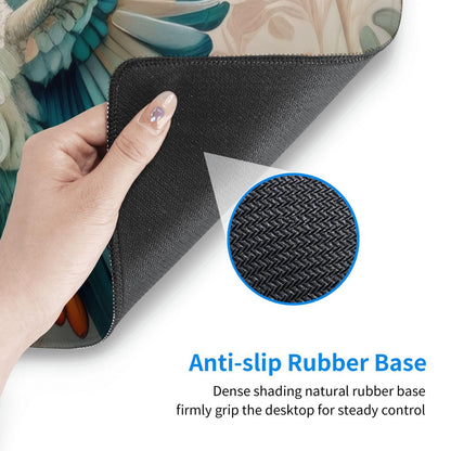 Gaming Mouse Pad, Large Non-Slip Rubber Base Mousepad, Keyboard Mouse Mat, Desk Pad with Stitched Edges, 31.5x11.8inch, Art Bird Flower
