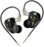 Wired Headphone,KZ DQS HiFi Dynamic Drivers IEM Earphone,KZ Gaming Earbuds Headphones Bass 2pin 3.5mm Sports Music Game in Ear Monitor Headphone for System Singers (Black, No Mic)…