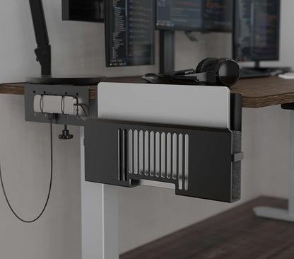 Verticle Side-Mount Laptop Desk Stand fits: Dell/Acer/ASUS/XPS/MacBook/Surface/Lenovo/HP/Gaming Laptops (up to 16 inches) (Perforated Steel, Alloy Steel)