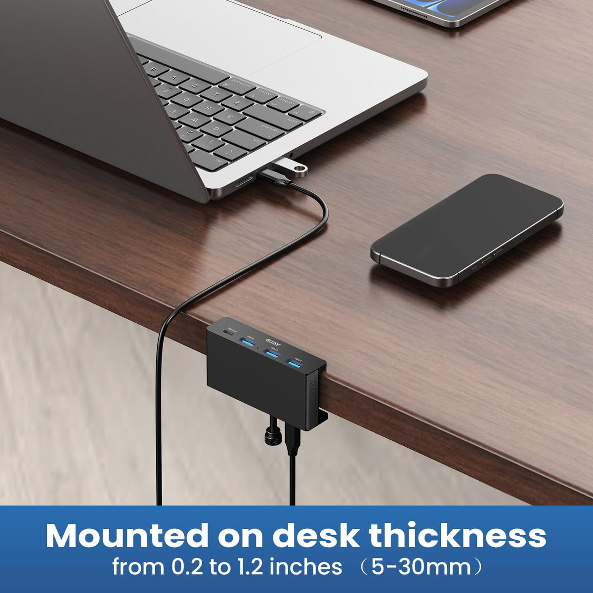 EJAY Desk Mount USB Hub (3A1C)