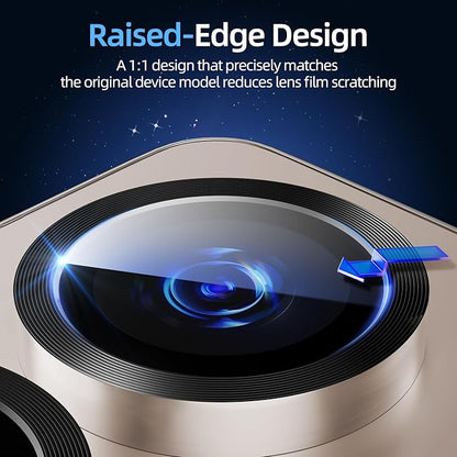 X-it Camera Lens Protector for Samsung S25, 9H Tempered Glass, Independent Metal Aluminum Edge Original Protection Design, Suitable for Phone Case, Anti-scratch, Anti-reflective,PinkGold