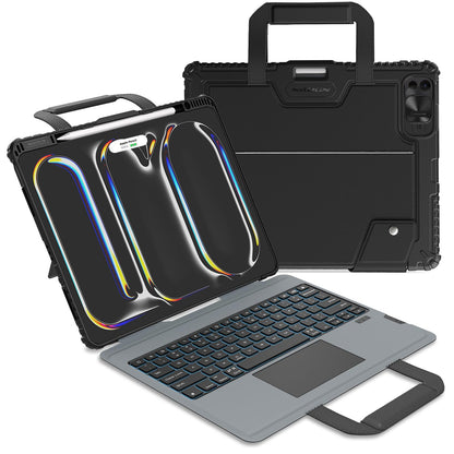 Nillkin Carry Go Keyboard Case for iPad Pro 13 inch (M5, 2025/M4,2024) with Handle, Rugged Case with Detachable Keyboard for iPad Pro 13", Magic Trackpad, 7 Colors Backlit, Portrait/Landscape, Black