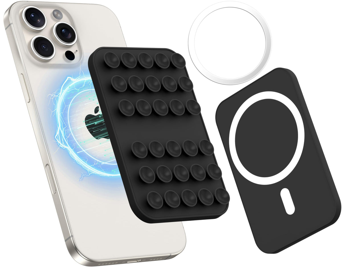 Patented Magnetic Sticky Phone Suction Grip Mount for MagSafe Case,Magnet Silicone Portable Stand Holder for iPhone 16/15/14/13/12 Series and Android, Hands-Free Selfies and Videos