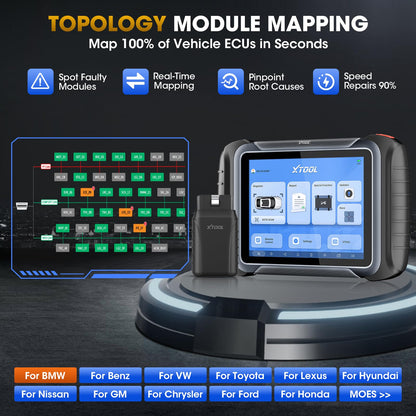 XTOOL D8W AI-Assisted Bidirectional Scan Tool with Topology Mapping