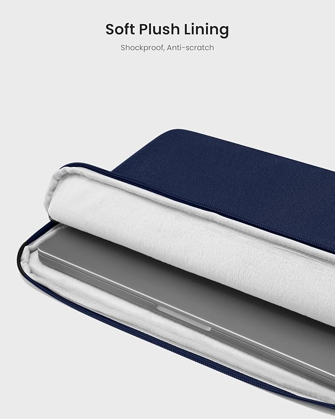 tomtoc Slim Laptop Sleeve Case for 13-inch New MacBook Air M4/A3420 M3/A3113 M2/A2681, M1/A2337 2025-2018, MacBook Pro M2/M1, Water-Resistant Protective Carrying Case with Accessories Pocket