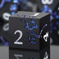 DNDND Metal Dice Set D&D, 7 die Metallic Polyhedral Dice Set with Gift Metal Box and Gold Number for DND Dungeons and Dragons Role Playing Games (Black and Gold)