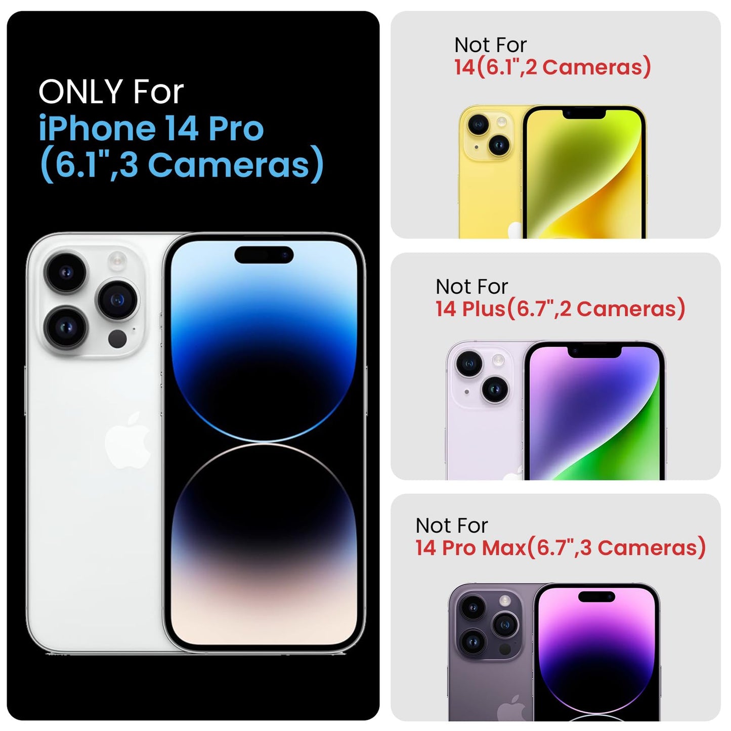 FireNova Designed for iPhone 14 Pro Case, 6.1", Neon Purple
