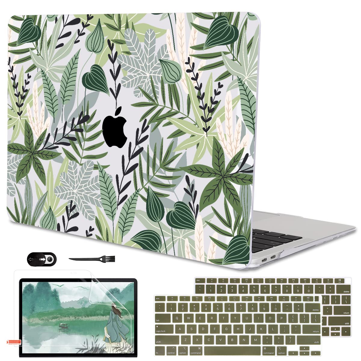 LCMOCICO for MacBook Air 13 inch Case 2020 2019 2018 Release M1 A2337 A2179 A1932, Glitter Crystal Pritned Pattern Hard Case Cover for Mac Air 13.3" Retina Display Touch ID, Astronauts & Spacecraft