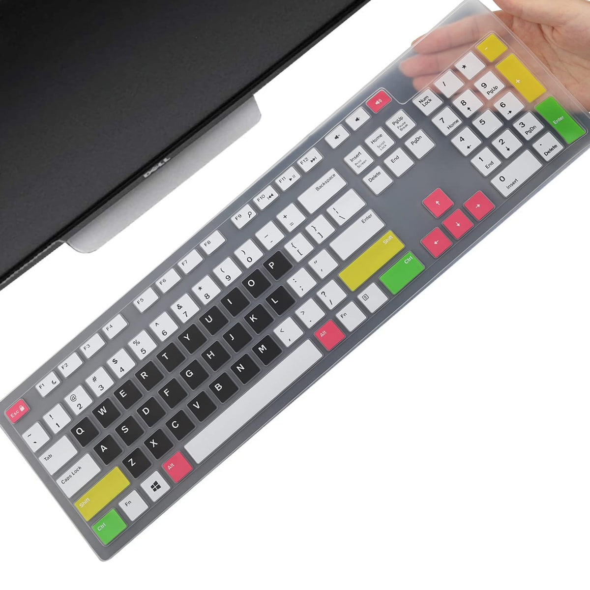 Keyboard Cover Skin for Dell KM636 KB216 KB216t KB216d KB216p Wired & Wireless Keyboard, Dell Optiplex 5250 3050 3240 5460 7450 7050, Dell Inspiron Desktop 24" 27" 5400 5490 7700 7790 3475 3670 3477
