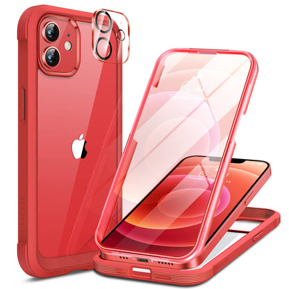 Miracase for iPhone 13 Case 6.1'',Full-Body Magnetic Clear Bumper Case with Built-in 9H Tempered Glass Screen Protector,Military Drop Protection Outdoor Phone Case — iPhone 12/12Pro