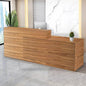 Reception Desk with Counter Modern Checkout Counter with Lockable Drawer Keyboard Tray Receptionist Desk for Office Salon Reception Table I Right 79inch/200cm