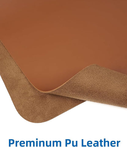 Non-Slip Desk Pad,Mouse Pad,Waterproof PU Leather Desk Protector,Ultra Thin Large Desk Blotter,Waterproof Keyboard mat for Office/Home/Decor(Brown 23.6" x 13")