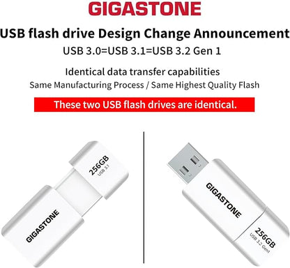 GIGASTONE 256GB Flash Drive (5 Pack) Z60 USB 3.2 Gen 1, 120MB/s Ultra Fast, Retractable Capless Slider Design, Data Storage, Backup for PC/Mac/TV/Car Audio, USB 2.0/3.0/3.1 Compatible