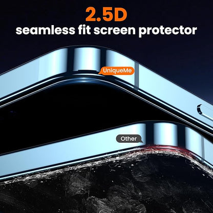 UniqueMe for iPhone 12 Pro Max Screen Protector - [Military Grade Shatterproof & 9H+ Hardness] Screen Protector 12 Pro Max Tempered Glass Full Coverage Protection, Easy Installation, 2 Packs
