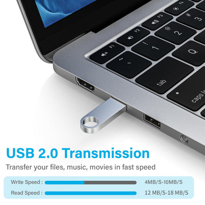 ABLAZE 8GB Flash Drive 10 Pack, Metal USB 2.0 Thumb Drives with Keychains