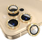Choiche Compatible for iPhone 14 Pro/iPhone 14 Pro Max Camera Lens Protector Bling, 9H Tempered Glass Camera Cover Screen Protector Metal Ring Decoration Accessories (Glitter-Gold)