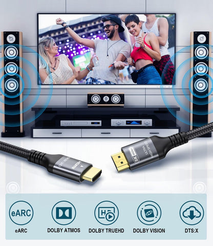 Certified 10K 8K 4K HDMI 2.1 Cable 1.5FT, 48Gbps Ultra High Speed HDMI Cord