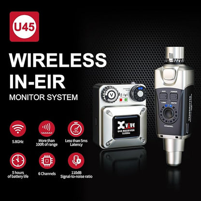 Xvive U45T Wireless in-Ear Monitor System with One Transmitter Only
