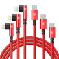 90 Degree iPhone Charger 6FT [Apple MFi Certified] 3Pack USB C to Lightning