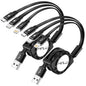 MINLU Multi Charging Cable, 3 in 1 Retractable Charging Cable [4A 1.2M] USB Charging Cord, Phone Charger Cables with IP/Type-C/Micro for iPhone/Galaxy/Pixel/Tablets