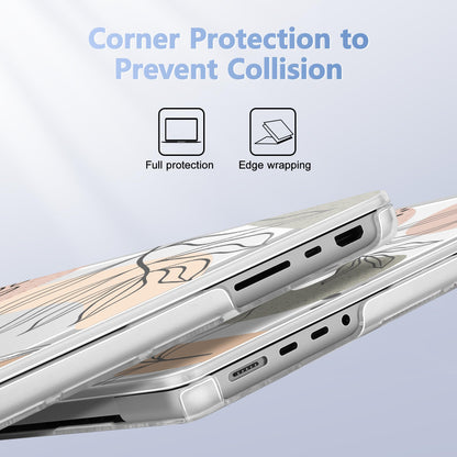 Lepeoac for MacBook Pro 16 inch Case M1 M2 M3 M4 M5 Pro/Max with Liquid Retina XDR, Release 2021-2025 2026 A3429 A3428, Hard Shell Case with Screen Protector & Keyboard Cover, Tropical Leaves