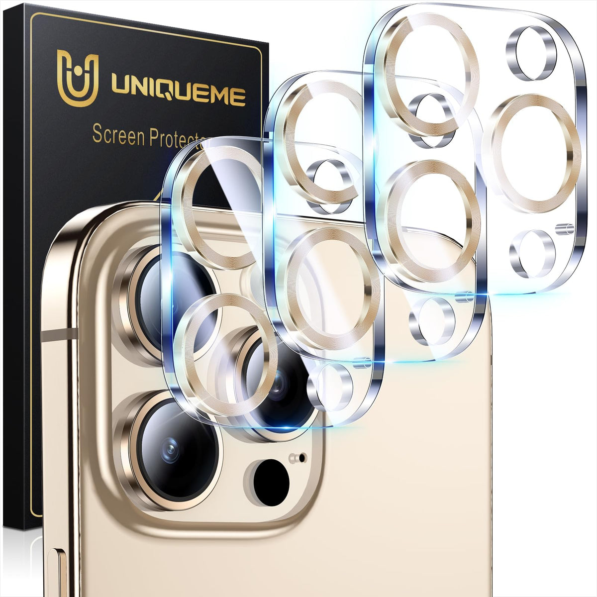 UniqueMe for iPhone 13 6.1"/13 Mini 5.4" Camera Lens Protector-Black Circle