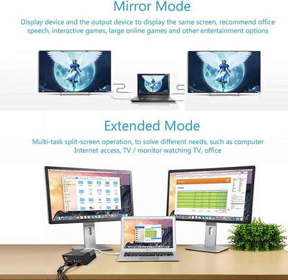 WAVLINK USB 3.0 Laptop Docking Station Dual Monitors, DisplayLink Computer Dock for M1/M2 Mac/Windows/Chrome/Ubuntu - HDMI+HDMI/DVI/VGA, 4xUSB Ports, 2xRed Charging Ports, LAN, Audio