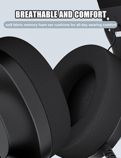 S30 Gaming Headset with Microphone,198g Lightweight Design, Wired Gaming Headphones for Xbox, Xbox Series X|S, PS5, PS4, Switch, PC, Noise Cancelling Mic, Soft Earmuffs (Black)