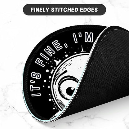 ITNRSIIET Round Mouse Pad with Stitched Edge Premium-Textured Waterproof Non-Slip Rubber Base Desktop Protection Mat Diameter 8.7 inches, Surprised