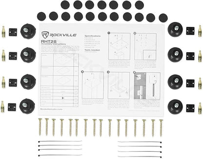 Rockville 28" 2-Tone Bookshelf Speaker Stands Surround Sound Home Theater (RHT28C)