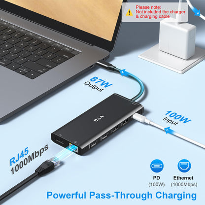 USB C Laptop Docking Station Dual Monitor 14 in 1 USB C Hub Multi Adapter
