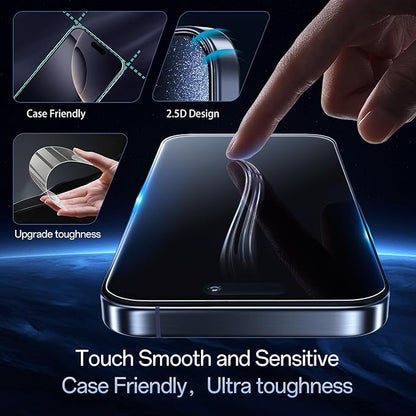 Screen Protector for iPhone 16 Pro Max[6.9 Inch],3RD Colorless Anti-Blue Light Tempered Glass Films,HD Clear, 9H Hardness, No Bubbles, Case Friendly 2 Pack